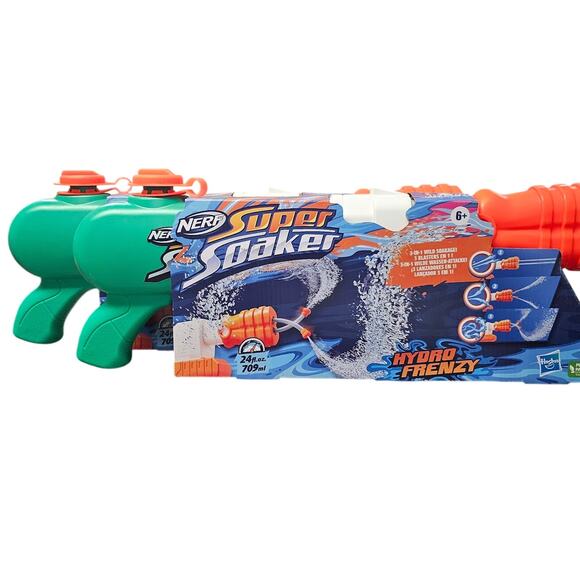 Lot of 2 Nerf Super Soaker Hydro Frenzy Kids Toy Outdoor Water Blaster NWT - Picture 1 of 6